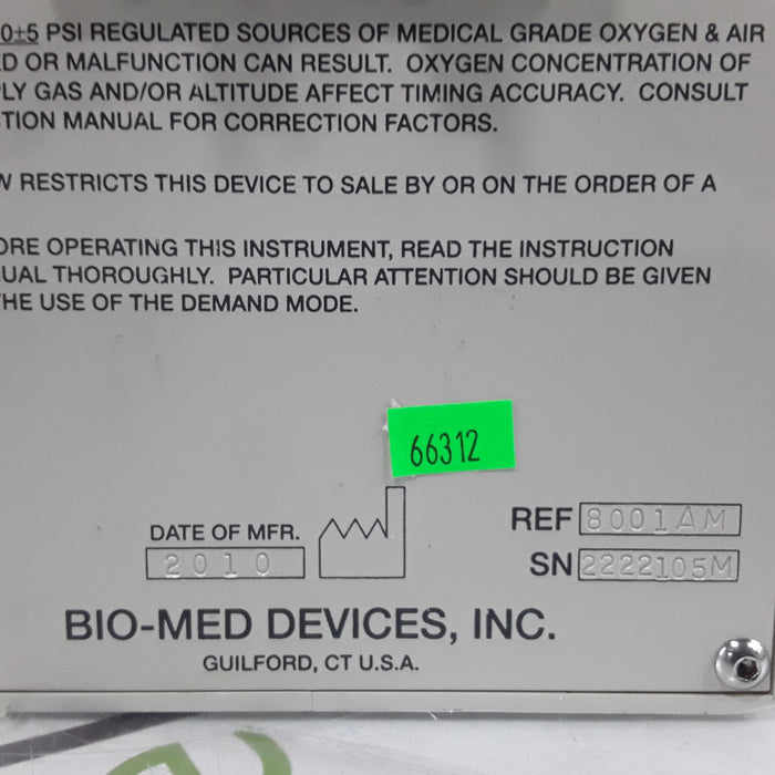 Bio-Medics Inc. IC-2A VENTILATOR